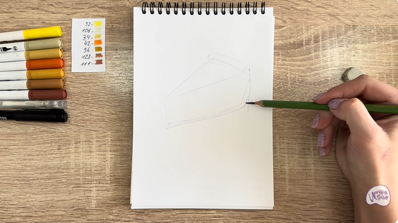 Рисуем Кусочек чизкейка