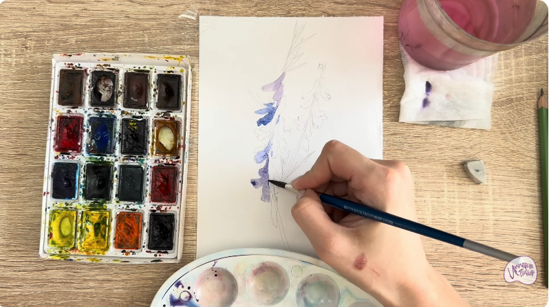 Рисуем Мышиный горошек