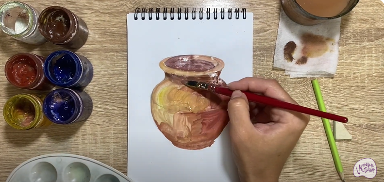 Рисуем Глиняный горшок