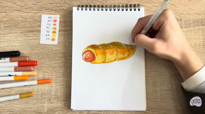 Рисуем Сосиска в тесте