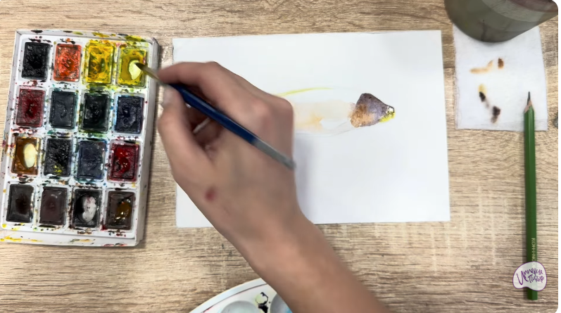 Рисуем Чернокрапчатый ворчун