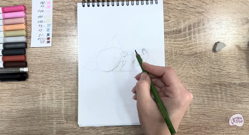 Рисуем Пуа из "Моана"