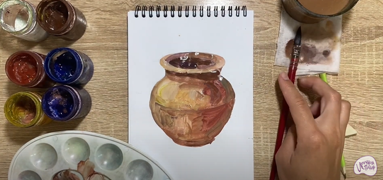 Рисуем Глиняный горшок