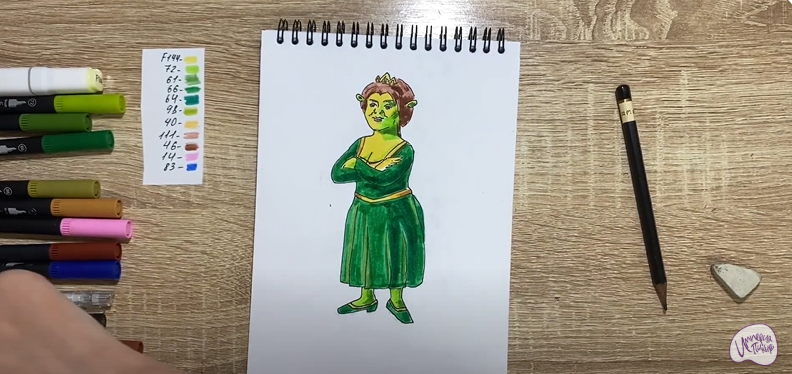 Рисуем Принцесса Фиона из "Шрека"