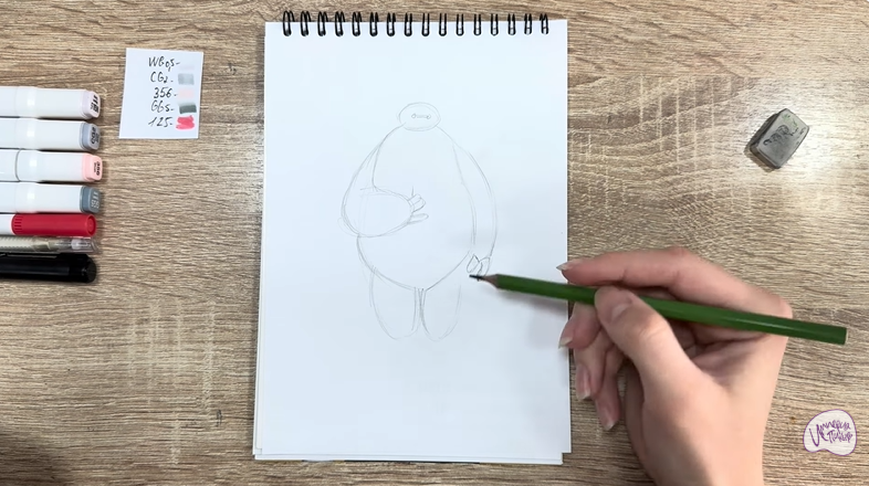 Рисуем Бэймакс из «Город героев»