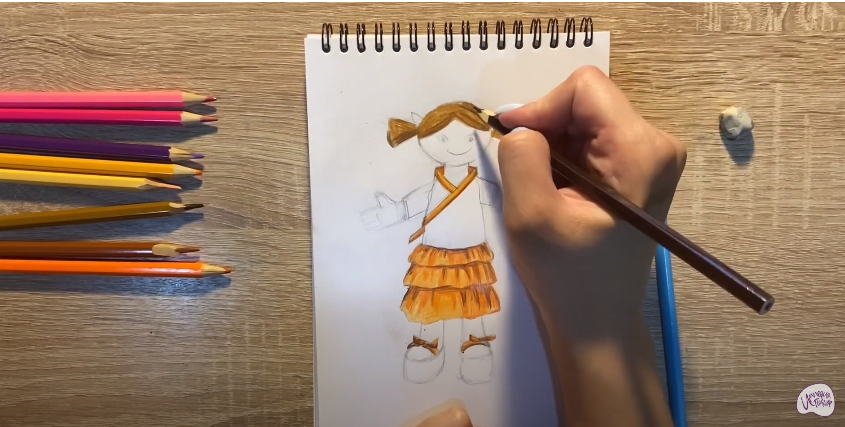 Рисуем Текстильная кукла
