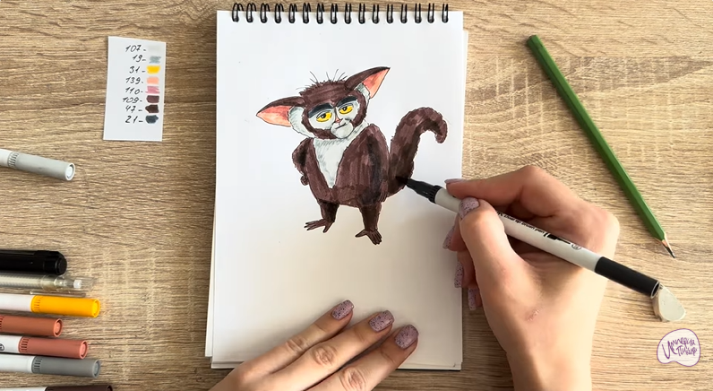 Рисуем Морис из "Мадагаскар"