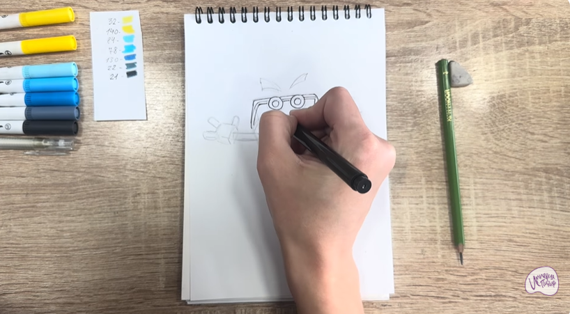 Рисуем Мозг из "Живой гараж"