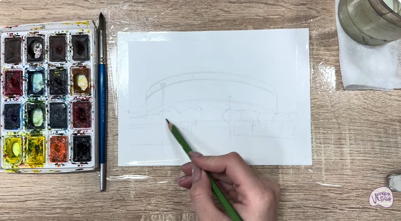 Рисуем Стадион Краснодар