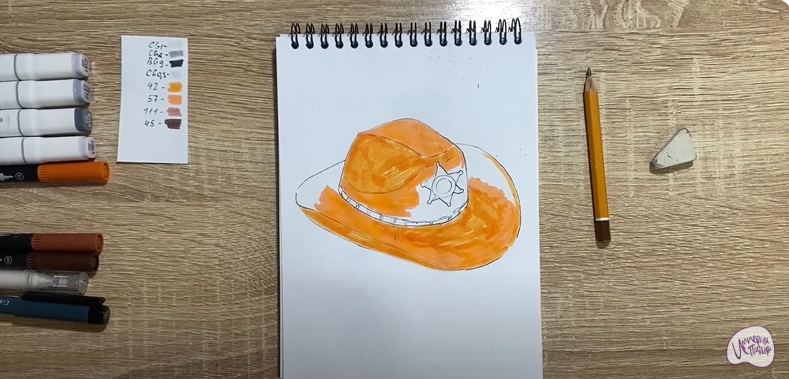Рисуем Шляпа шерифа