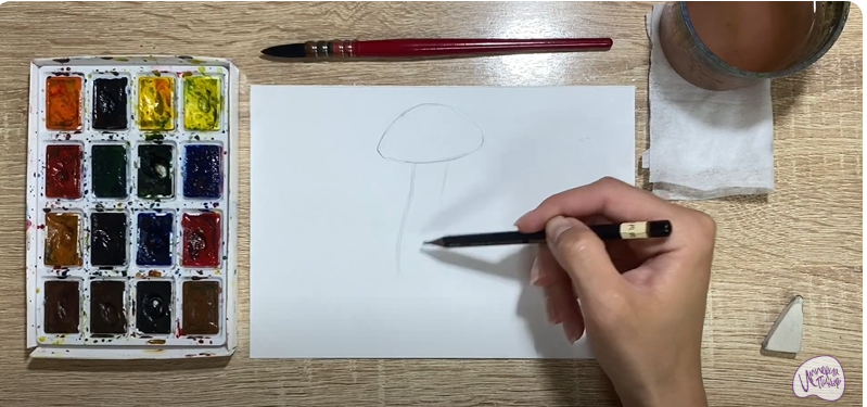 Рисуем Подосиновик