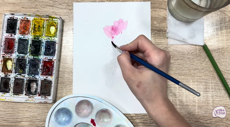 Рисуем Мирикария лисохвостая