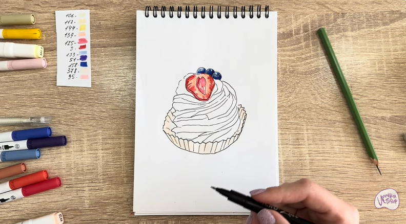 Рисуем Пирожное "Павлова"