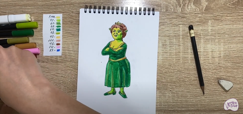 Рисуем Принцесса Фиона из "Шрека"