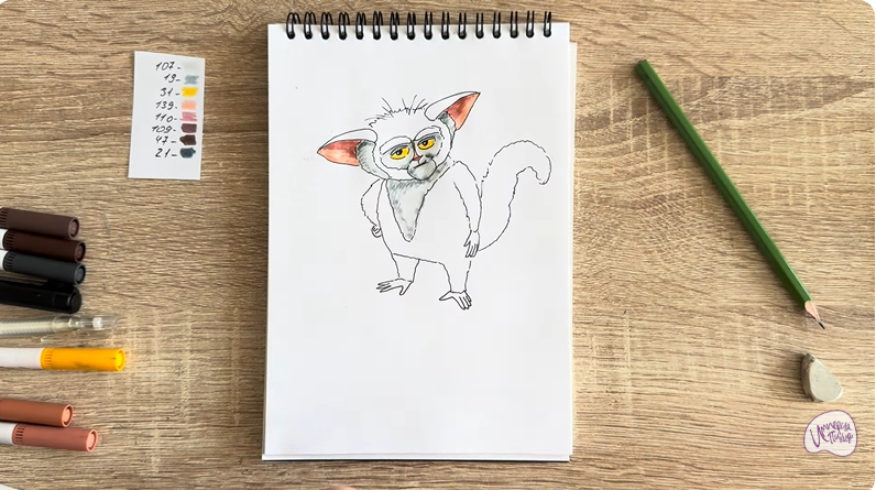 Рисуем Морис из "Мадагаскар"