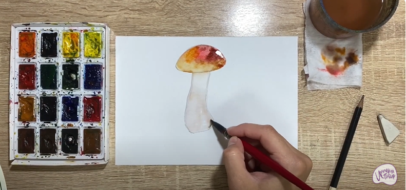 Рисуем Подосиновик