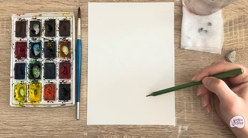 Рисуем Длиннохвостая синица