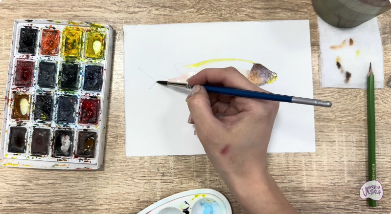 Рисуем Чернокрапчатый ворчун