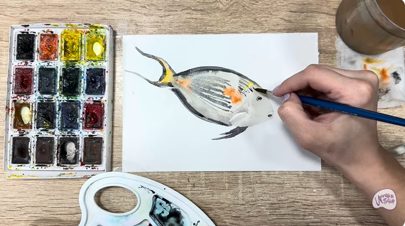 Рисуем Рыба-хирург