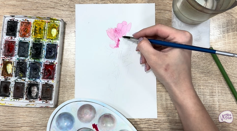 Рисуем Мирикария лисохвостая