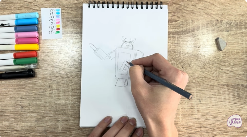 Рисуем Рем из "Живой гараж"