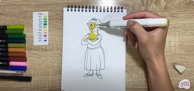Рисуем Принцесса Фиона из "Шрека"
