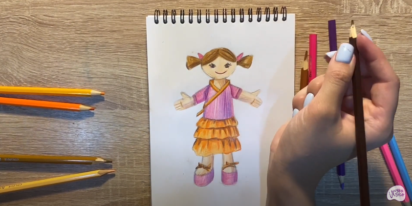 Рисуем Текстильная кукла
