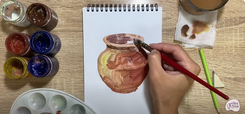 Рисуем Глиняный горшок