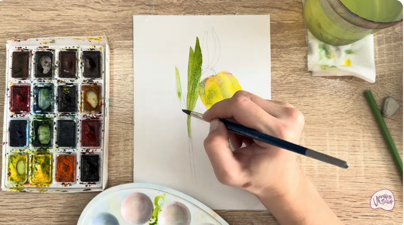 Рисуем Желтый рябчик