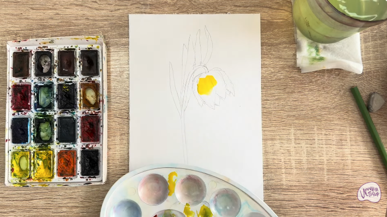 Рисуем Желтый рябчик