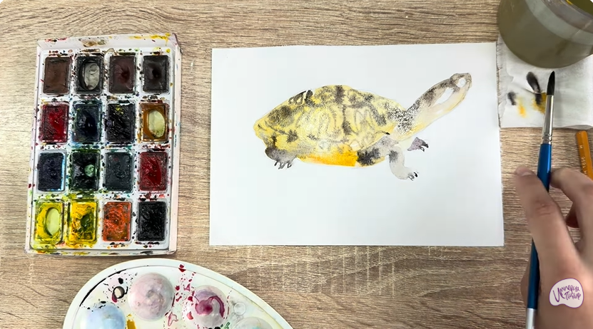 Рисуем Красноухая черепаха