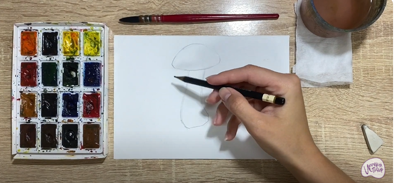 Рисуем Подосиновик