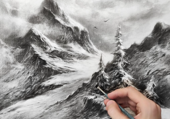 Рисуем Техника сухая кисть