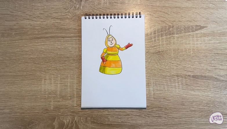 Рисуем Баба Капа из "Лунтика"