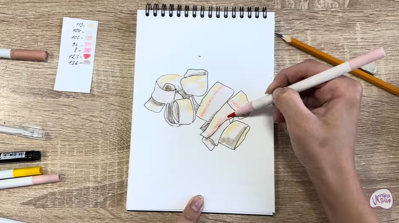 Рисуем Строганина из рыбы