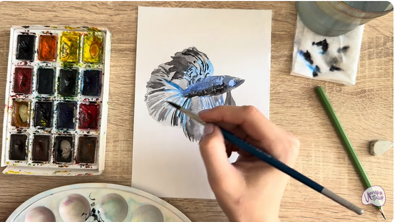 Рисуем Рыба петушок