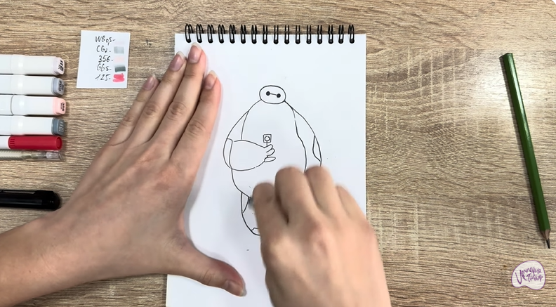 Рисуем Бэймакс из «Город героев»