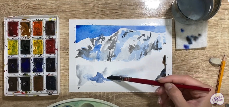 Рисуем Сход лавины