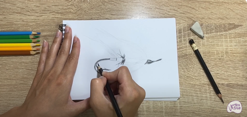 Рисуем Мушка для рыбалки