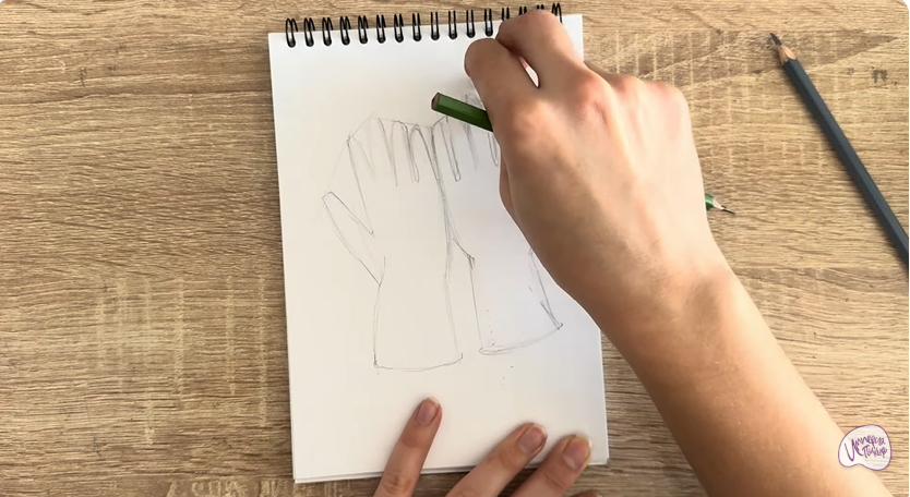 Рисуем Резиновые перчатки