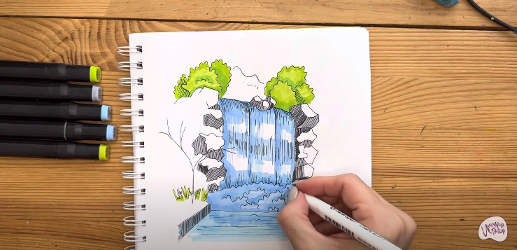 Рисуем Водопад