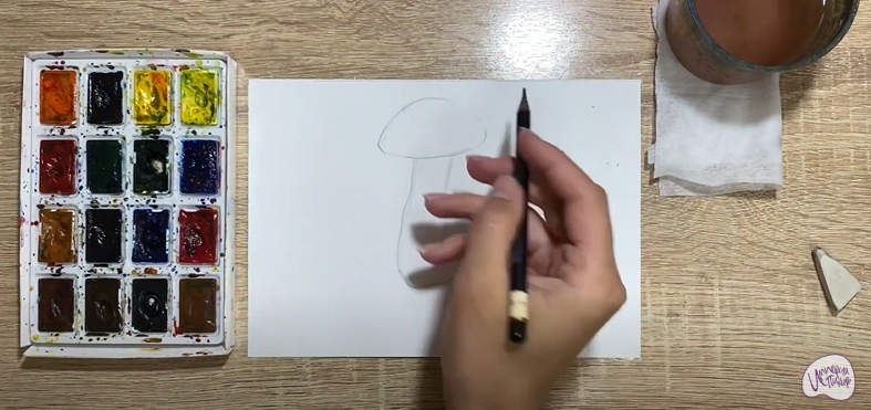Рисуем Подосиновик