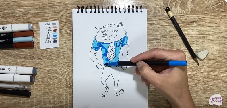 Рисуем Уэйн из "Монстры на каникулах"