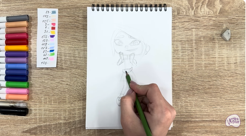 Рисуем Ксю из «Живой гараж»