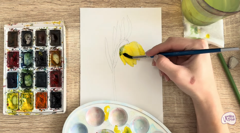 Рисуем Желтый рябчик