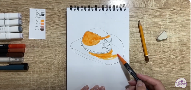 Рисуем Шляпа шерифа