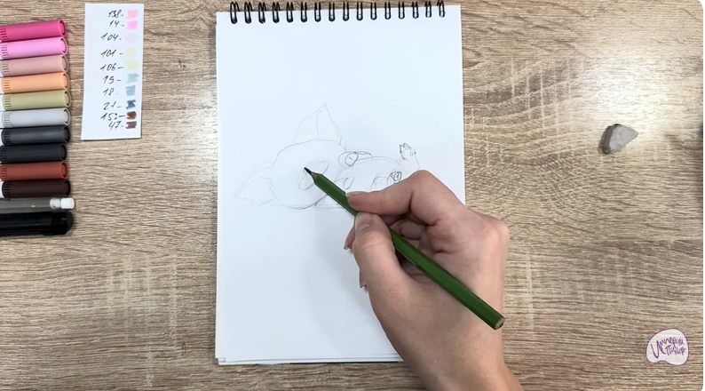 Рисуем Пуа из "Моана"