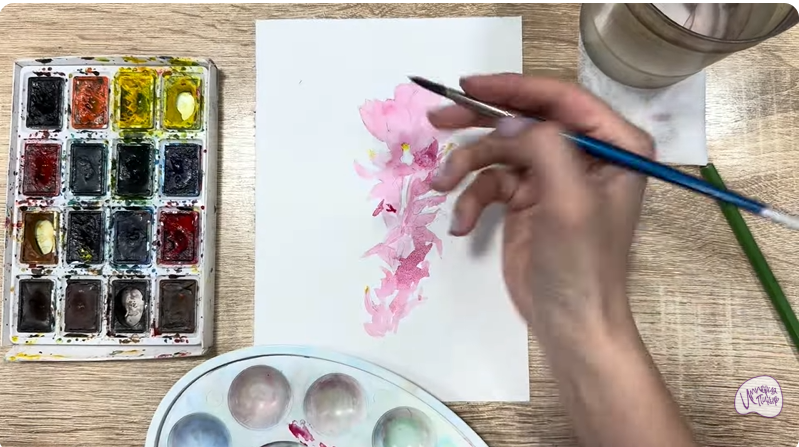 Рисуем Мирикария лисохвостая