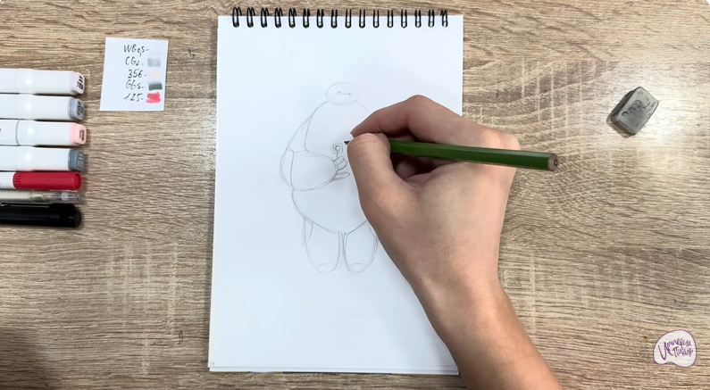 Рисуем Бэймакс из «Город героев»