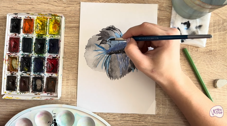 Рисуем Рыба петушок